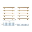 Elegant Decor Quinn Modern Zinc Alloy Bar Pull Multipack in Brass (Set of 10)