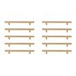 Elegant Decor Quinn Modern Zinc Alloy Bar Pull Multipack in Brass (Set of 10)