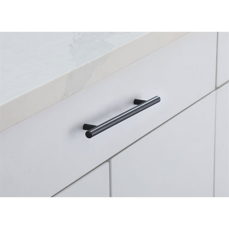 Elegant Decor Quinn Zinc Alloy Bar Pull Multipack in Black (Set of 10)