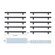 Elegant Decor Quinn Zinc Alloy Bar Pull Multipack in Black (Set of 10)