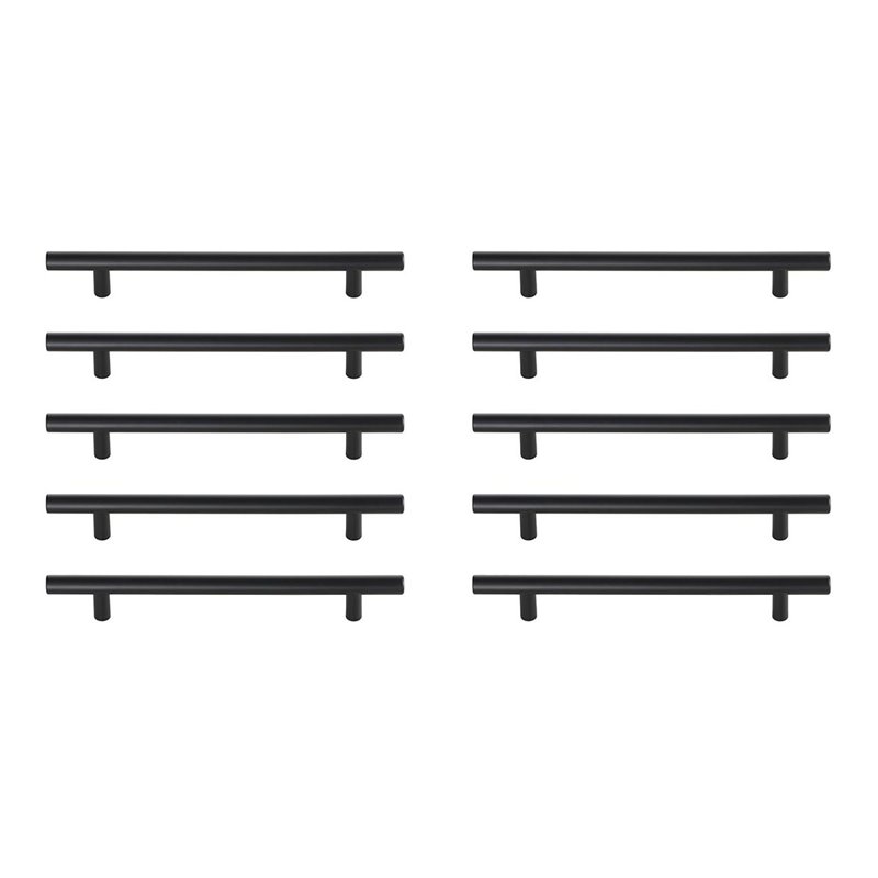 Elegant Decor Quinn Zinc Alloy Bar Pull Multipack in Black (Set of 10)