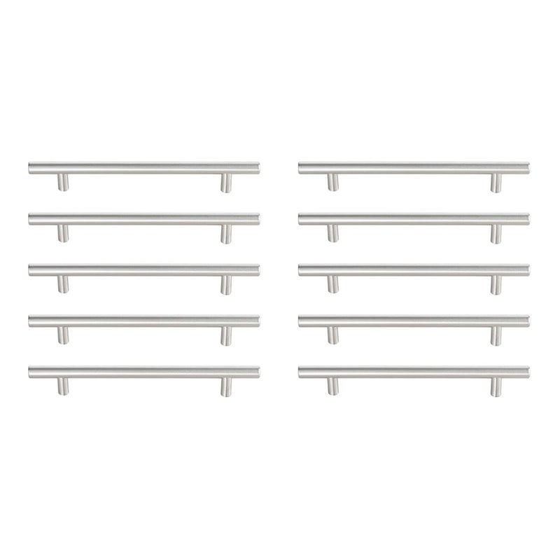 Elegant Decor Quinn Zinc Alloy Bar Pull Multipack in Nickel (Set of 10)