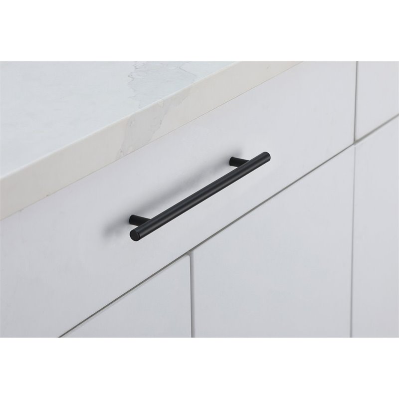 Elegant Decor Quinn Modern Zinc Alloy Bar Pull Multipack in Black (Set of 10)