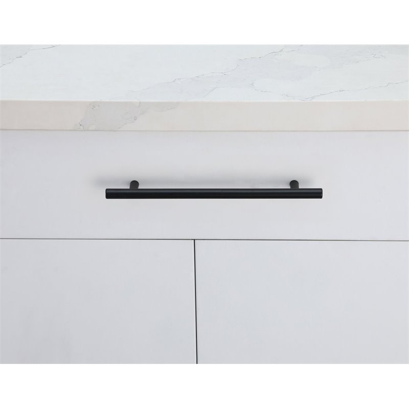Elegant Decor Quinn Modern Zinc Alloy Bar Pull Multipack in Black (Set of 10)