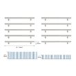 Elegant Decor Quinn Modern Zinc Alloy Bar Pull Multipack in Nickel (Set of 10)