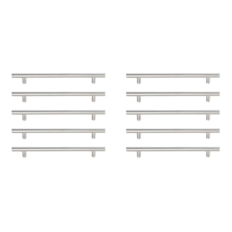 Elegant Decor Quinn Modern Zinc Alloy Bar Pull Multipack in Nickel (Set of 10)