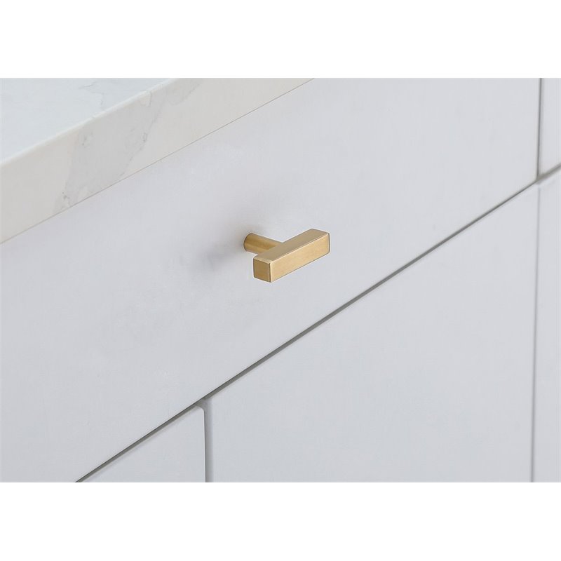 Elegant Decor Dior Modern Zinc Alloy T Bar Pull Multipack in Brass (Set of 10)