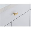 Elegant Decor Dior Modern Zinc Alloy T Bar Pull Multipack in Brass (Set of 10)