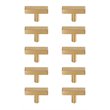 Elegant Decor Dior Modern Zinc Alloy T Bar Pull Multipack in Brass (Set of 10)