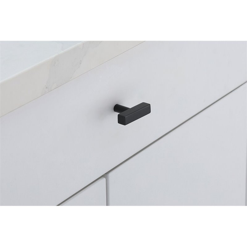 Elegant Decor Dior Modern Zinc Alloy T Bar Pull Multipack in Black (Set of 10)