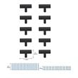 Elegant Decor Dior Modern Zinc Alloy T Bar Pull Multipack in Black (Set of 10)
