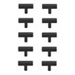 Elegant Decor Dior Modern Zinc Alloy T Bar Pull Multipack in Black (Set of 10)
