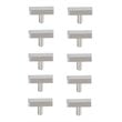 Elegant Decor Dior Modern Zinc Alloy T Bar Pull Multipack in Nickel (Set of 10)