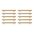 Elegant Decor Dior Modern Zinc Alloy Bar Pull Multipack in Brass (Set of 10)
