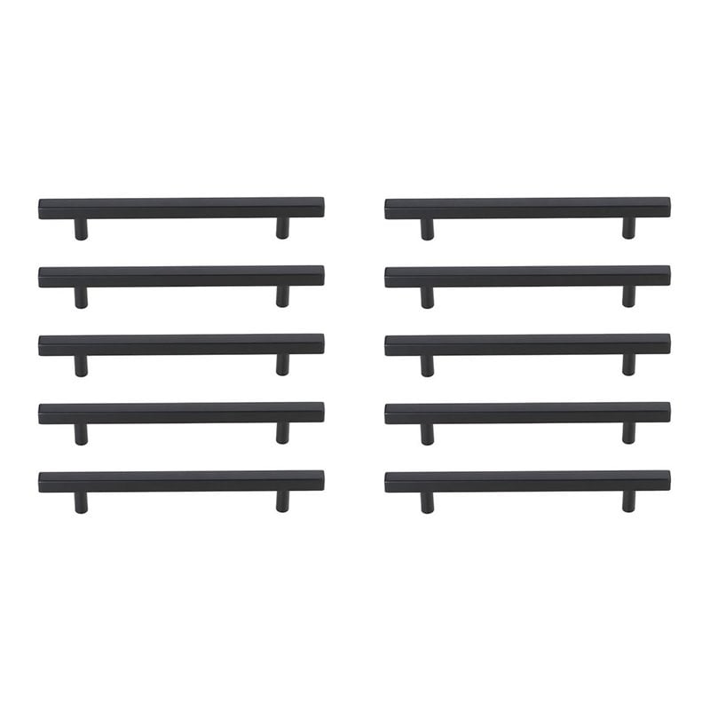 Elegant Decor Dior Zinc Alloy Bar Pull Multipack in Black (Set of 10)