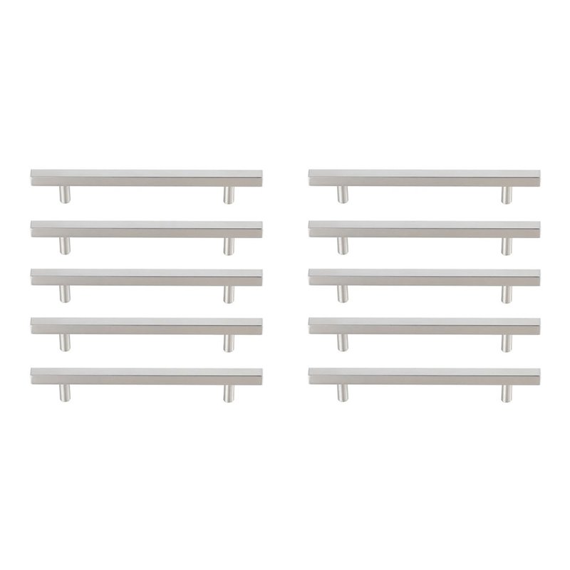 Elegant Decor Dior Zinc Alloy Bar Pull Multipack in Nickel (Set of 10)