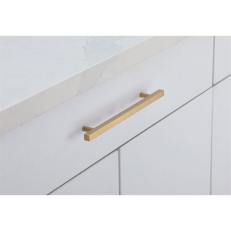 Elegant Decor Dior Zinc Alloy Bar Pull Multipack in Brass (Set of 10)