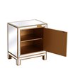 Elegant Decor Reflexion 1-Door Solid Wood and MDF Nightstand in Gold