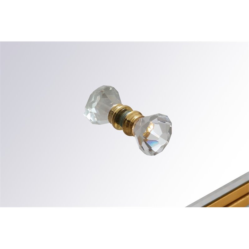 Elegant Decor Reflexion 1-Door Solid Wood and MDF Nightstand in Gold