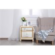 Elegant Decor Reflexion 1-Door Solid Wood and MDF Nightstand in Gold