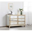 Elegant Decor Reflexion 6-Drawer Solid Wood and MDF Dresser in Gold