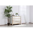 Elegant Decor Reflexion 3-Drawer Solid Wood and MDF Chest in Gold
