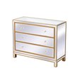 Elegant Decor Reflexion 3-Drawer Solid Wood and MDF Chest in Gold