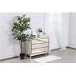 Elegant Decor Reflexion 3-Drawer Solid Wood and MDF Chest in Gold