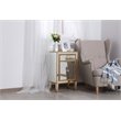 Elegant Decor Reflexion 1-Drawer Solid Wood and MDF End Table in Gold