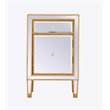 Elegant Decor Reflexion 1-Drawer Solid Wood and MDF End Table in Gold