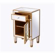 Elegant Decor Reflexion 1-Drawer Solid Wood and MDF End Table in Gold