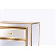 Elegant Decor Reflexion 1-Drawer Solid Wood and MDF End Table in Gold