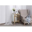 Elegant Decor Reflexion 1-Drawer Solid Wood and MDF End Table in Gold