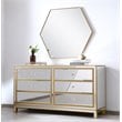 Elegant Decor Reflexion 6-Drawer Solid Wood and MDF Dresser in Gold Finish