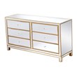 Elegant Decor Reflexion 6-Drawer Solid Wood and MDF Dresser in Gold Finish