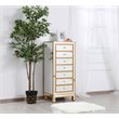 Elegant Decor Reflexion 7-Drawer Solid Wood and MDF Lingerie Chest in Gold