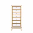 Elegant Decor Reflexion 7-Drawer Solid Wood and MDF Lingerie Chest in Gold