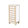 Elegant Decor Reflexion 7-Drawer Solid Wood and MDF Lingerie Chest in Gold