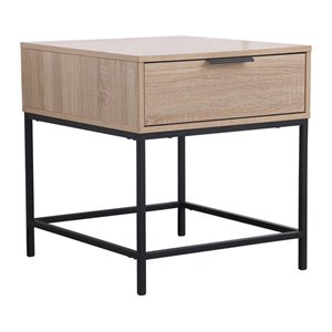 elegant decor emerson metal and mdf end table in brown and black
