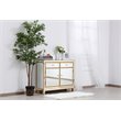 Elegant Decor Reflexion 2-Drawer Solid Wood and MDF Nightstand in Gold