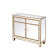 Elegant Decor Reflexion 2-Drawer Solid Wood and MDF Nightstand in Gold