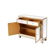 Elegant Decor Reflexion 2-Drawer Solid Wood and MDF Nightstand in Gold