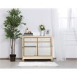Elegant Decor Reflexion 2-Drawer Solid Wood and MDF Nightstand in Gold