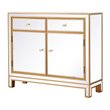 Elegant Decor Reflexion 2-Drawer Solid Wood and MDF Nightstand in Gold