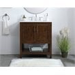 Elegant Decor Aubrey Solid Wood Single Bathroom Vanity w/ Backsplash in Espresso