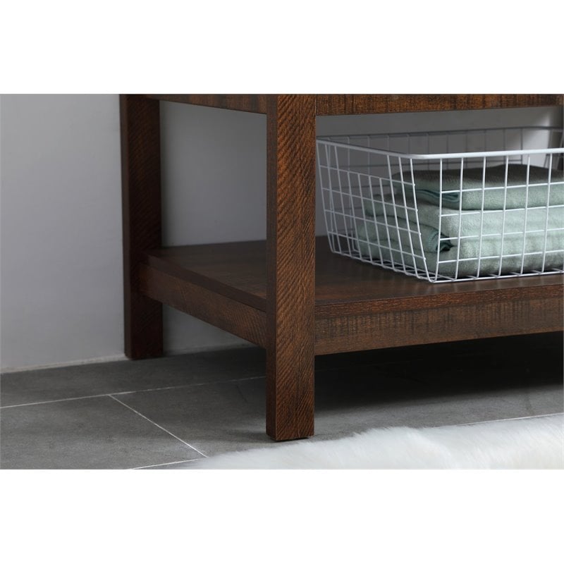 Elegant Decor Aubrey Solid Wood Single Bathroom Vanity w/ Backsplash in Espresso