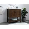 Elegant Decor Aubrey Solid Wood Single Bathroom Vanity w/ Backsplash in Espresso