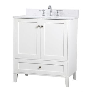 Elegant Decor Sommerville 30&quot MDF Single Bathroom Vanity with Backsplash - White