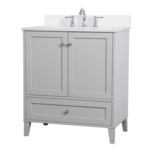 Elegant Decor Sommerville 30&quot MDF Single Bathroom Vanity with Backsplash in Gray