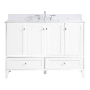 Elegant Decor Sommerville 48&quot MDF Single Bathroom Vanity with Backsplash - White
